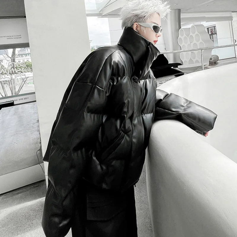 PFNW 2024 зимнее зеленое пальто с круглым подолом и воротником-стойкой хлопковая