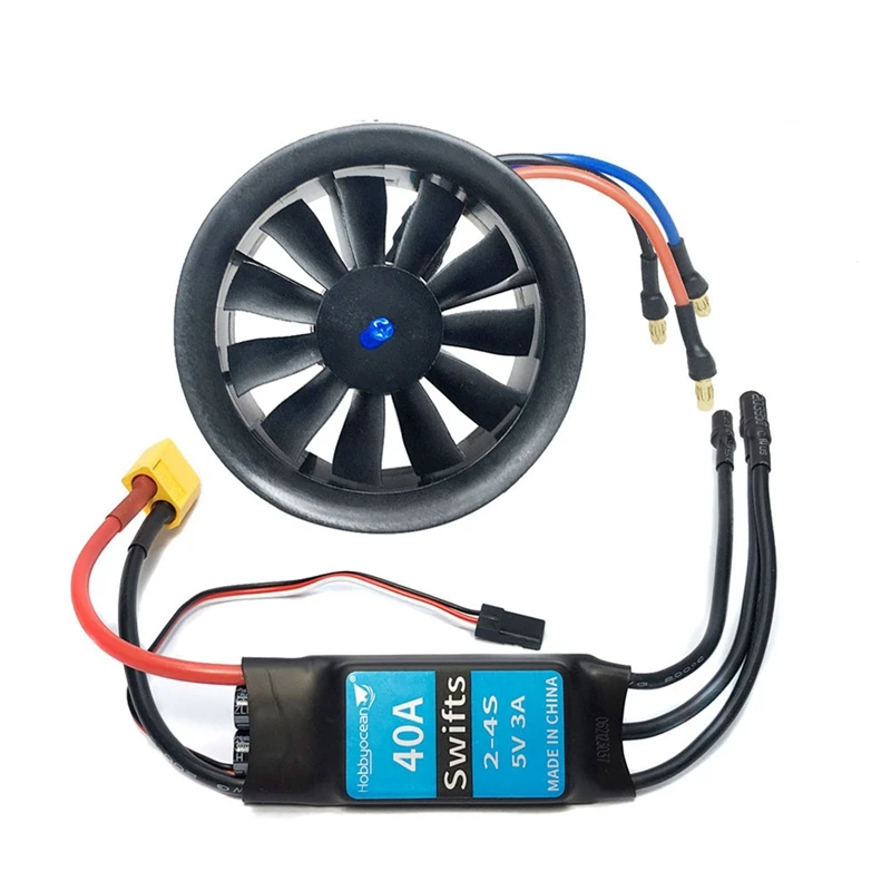 

Hobbyocean 40A ESC EDF 50Mm 4900KV 3S 11Blades RC Fan Propeller With Brushless Motor For RC JET Airplane Drone Model Spare Parts