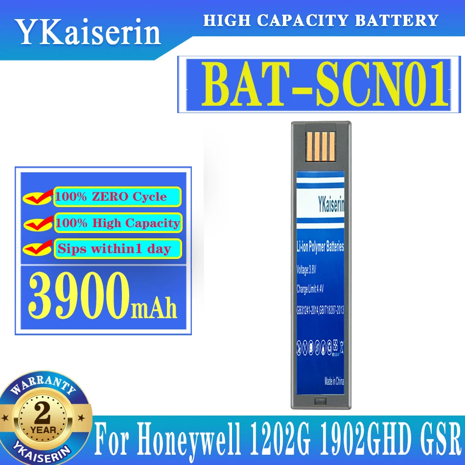 

YKaiserin 3900mAh BAT-SCN01 Battery For Honeywell 1202G 1902GHD GSR 1452G 4820 3820 BAT-SCN01 General Scan Batteries