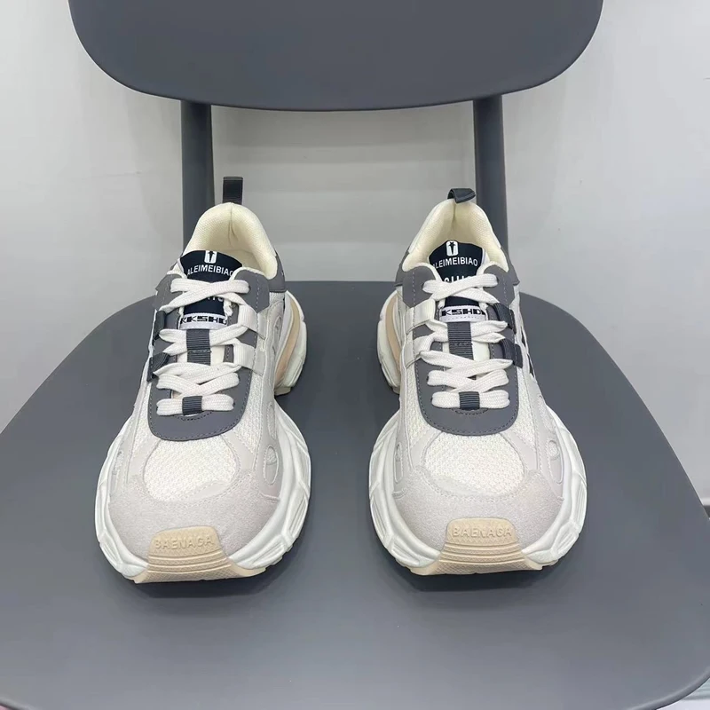 Mixed Colors Breathable Platform Sneakers 2023 New Casual All-match Mesh Lightweight Sprots Running Shoes Fashion Spring Autumn