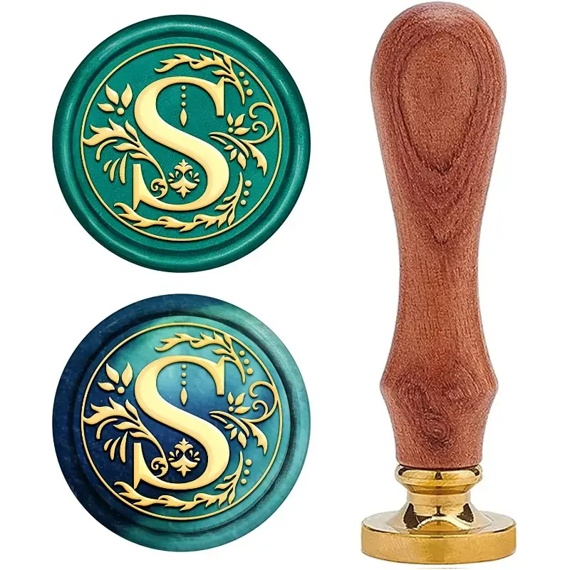 

Vintage Wax Seal Stamp with Handle, Beautiful Decoration for Weddings, Party Invitations Card, Gifts Packaging, 0.98 Inch Head