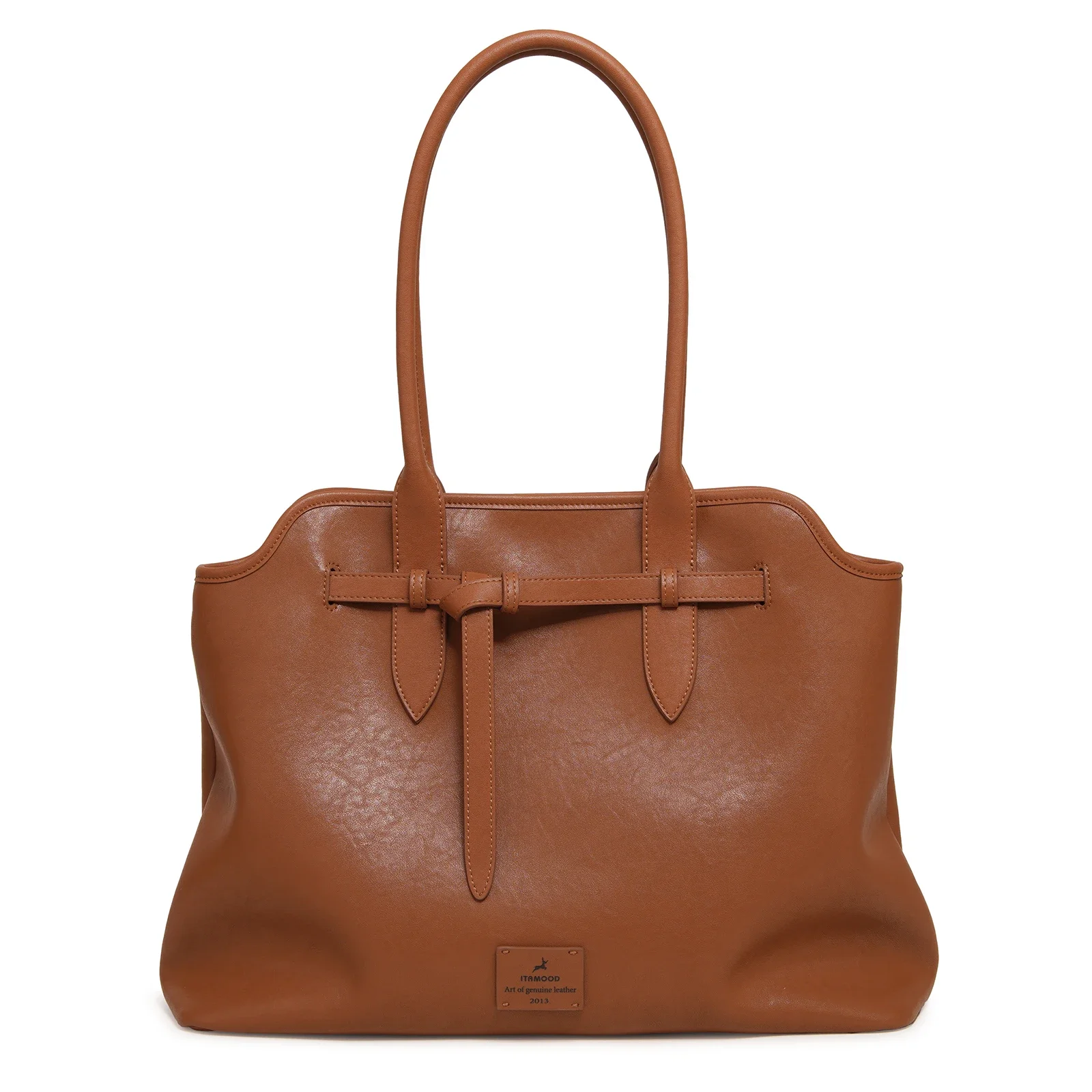 ITAMOOD большая сумка из натуральной кожи супер вместимость коричневая