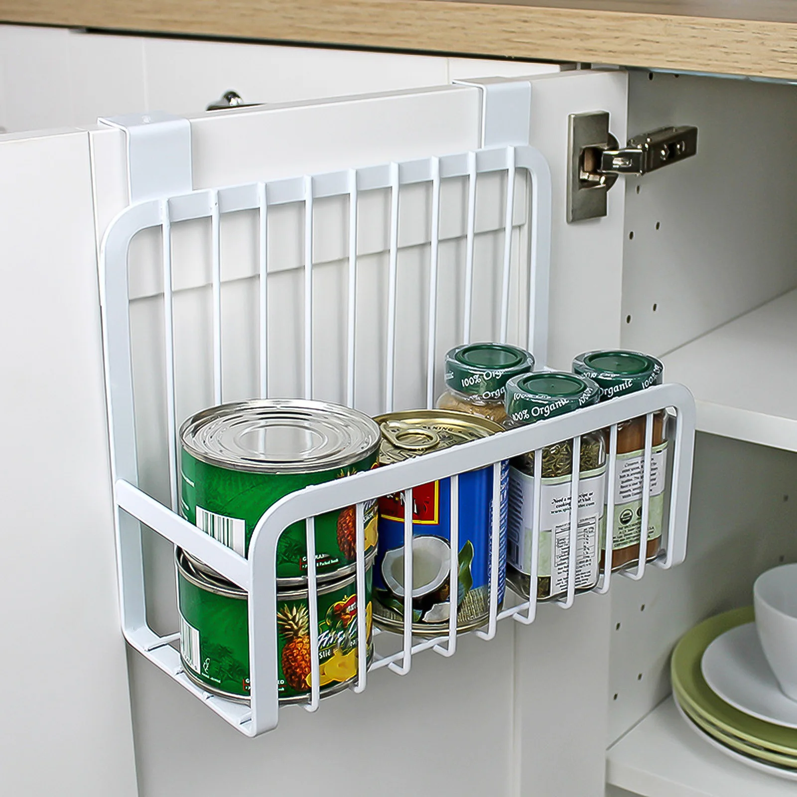 

Door Storage Hanging Basket Japanese-style Cabinet Hanging Basket Kitchen Condiment Rack Free Nail Free Perforated Storage Shelf