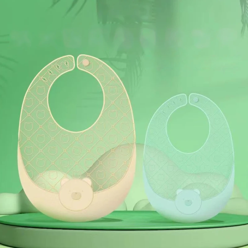 

Lightweight Baby Bibs Soft Silicone Feeding Bib Burp Cloth for Toddlers Infant Waterproof Foldable Lunch Feeding Stuff