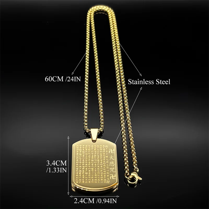 Китайские великолепные подвески с мантрой для женщин и мужчин нержавеющая сталь