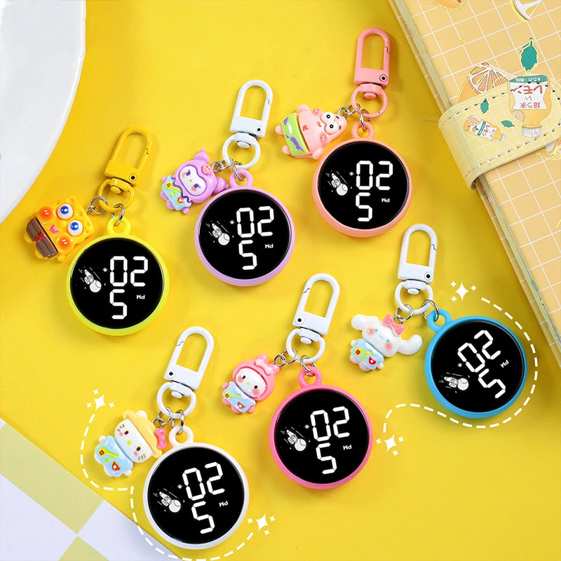 Губка Боб мультяшный брелок маленькие подвесные часы детские электронные