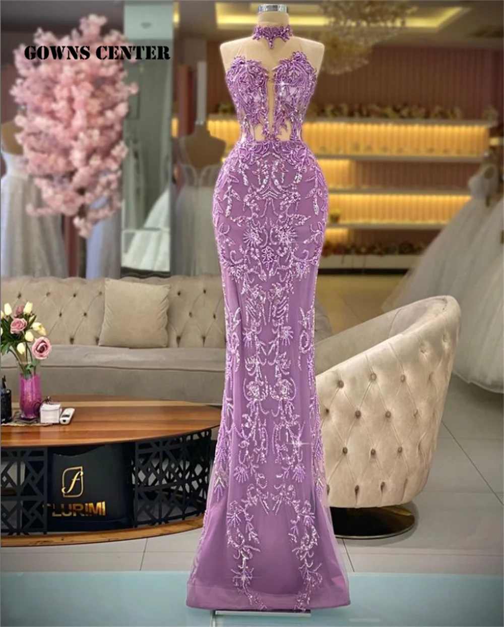 

Halter Mermaid Evening Dresses Long Luxury 2022 Elegant Dress Women For Wedding Party Dinner Gowns Beaded vestidos de noche