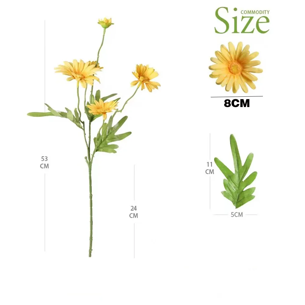 6PCS Artificial Flowers Outdoors Fake Small Daisy Flower UV Resistant for Home Indoor Outside Planter Garden Wedding Vase Decor |