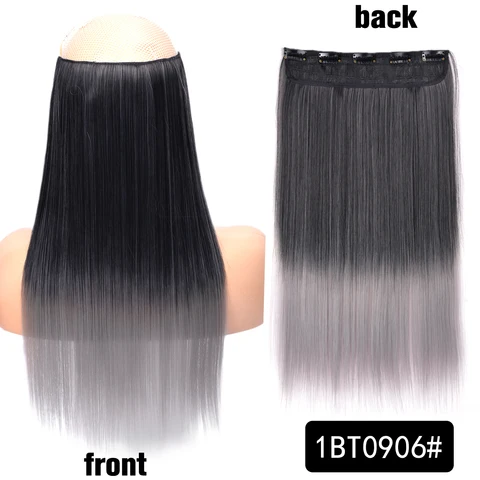 Длинные прямые вьющиеся цельные 5 зажимов, наращивание на клипсах, 22 дюйма, термостойкие прически, смешанные цвета, светлые волосы для женщин