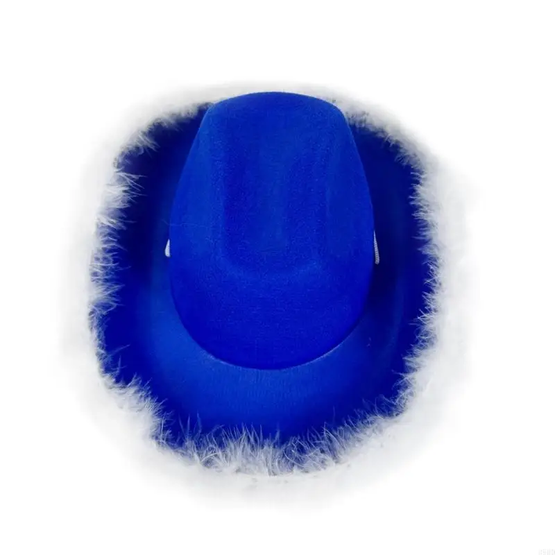 39BD Ocean Blue Sun Shat с пернатой отделкой шириной шляпы Blims для особого случая и