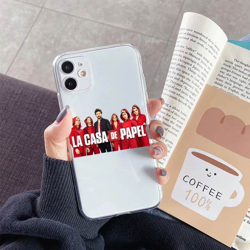 Прозрачный чехол с надписью La Casa De Papel для IPhone 7 8 Plus SE 2020 X 11 ТВ бумажный XS MAX XR |