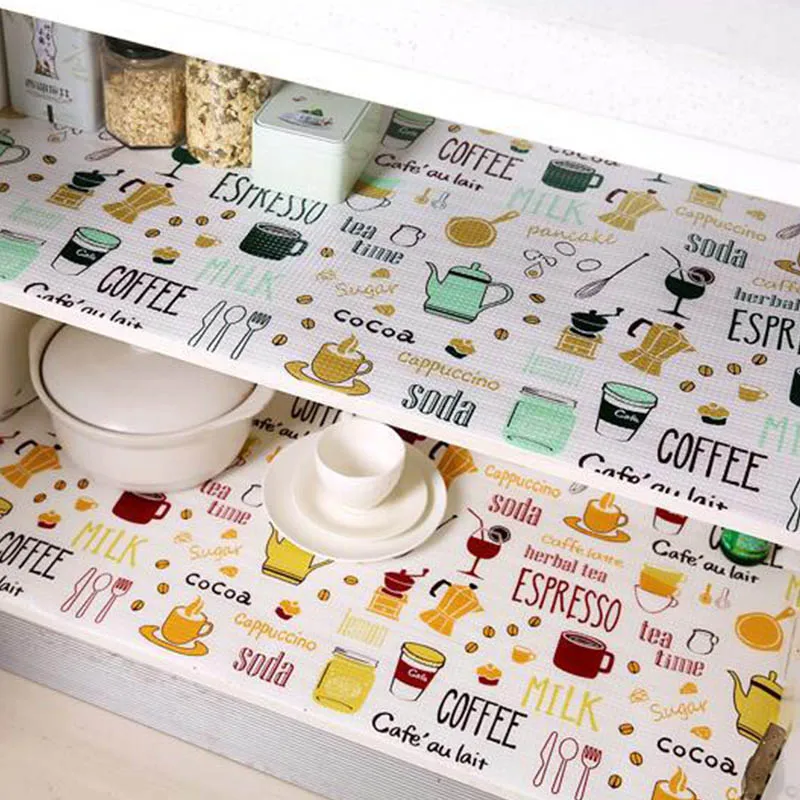 

1 Roll Kitchen Table Mat Drawers Cabinet Shelf Liners Flamingo Cupboard Placemat Waterproof Oil proof Shoes Cabinet Mat