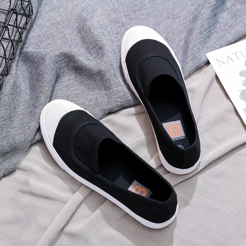 

2021 Spring Pedal Korean Asakuchi Students Flat Loafers Stylish Casual Shoes New Style Slip-on Men's Canvas Shoes G1055-G1057