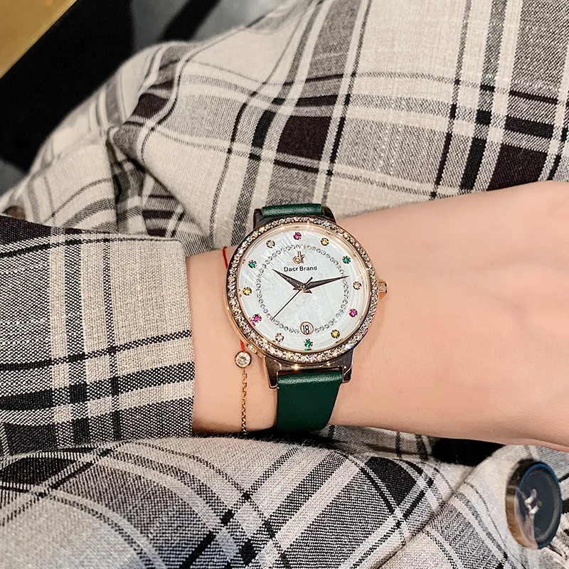 

Colored Diamonds Fritillaria Simple Women Watches Quartz Fashion High Quality Designer Brand Ladies Waterproof Watch Gifts
