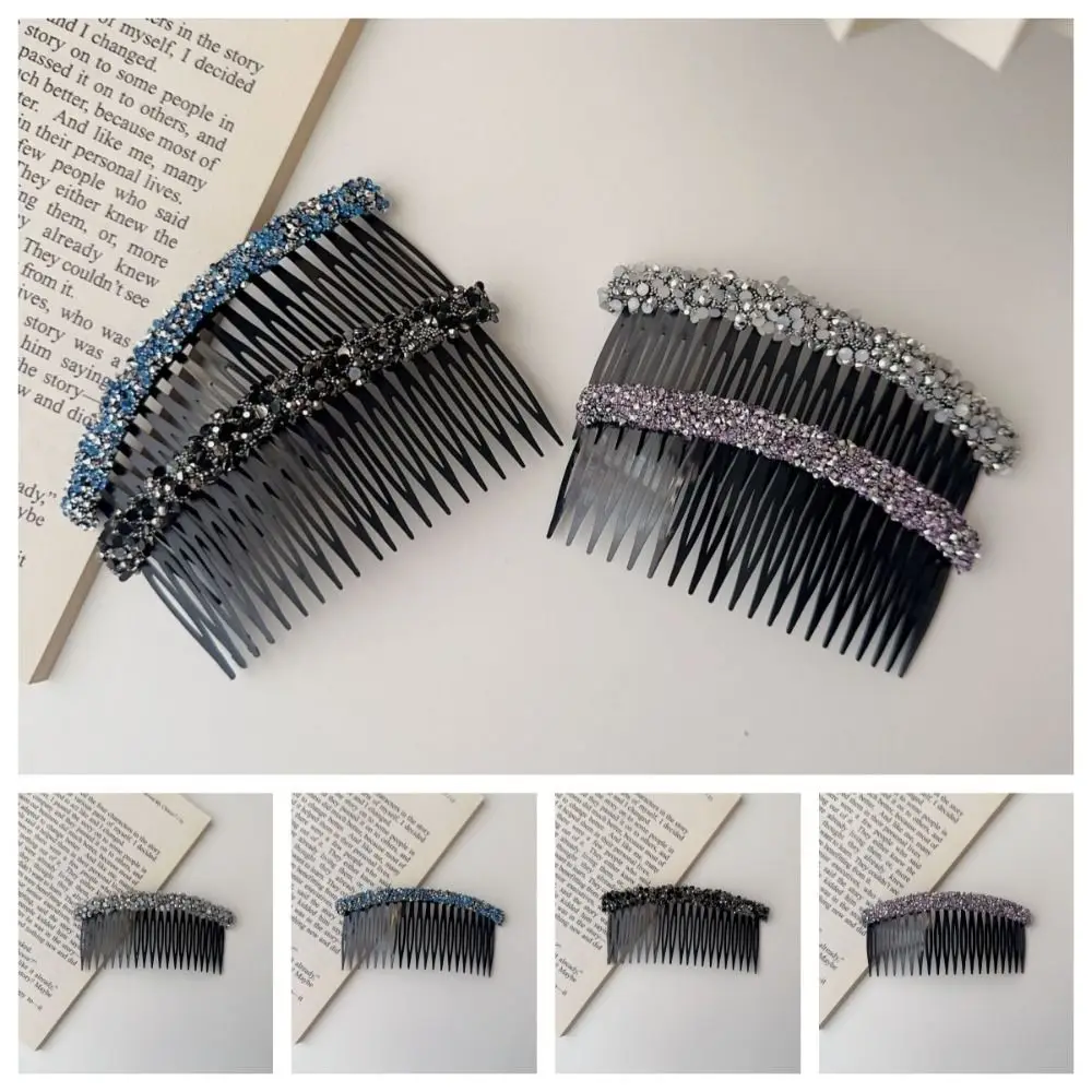 

Korean Rhinestone Comb Hair Clip Broken Hair Artifact Shiny Invisible Hair Styling Accessory Hairband Teeth Girls