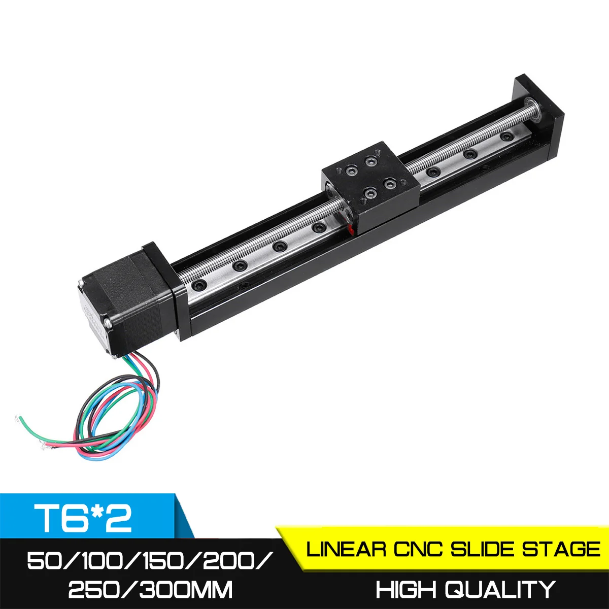 

For 3D Printer XYZ CNC Linear Guide Stage Rail Motion Slide Stage Actuator T6*2 Motor Stepper Stroke Actuator 50/100/150/200mm