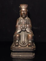10 tibetan temple collection old bronze cinnabar gilt civil servant official luck get promoted and get rich worship hall