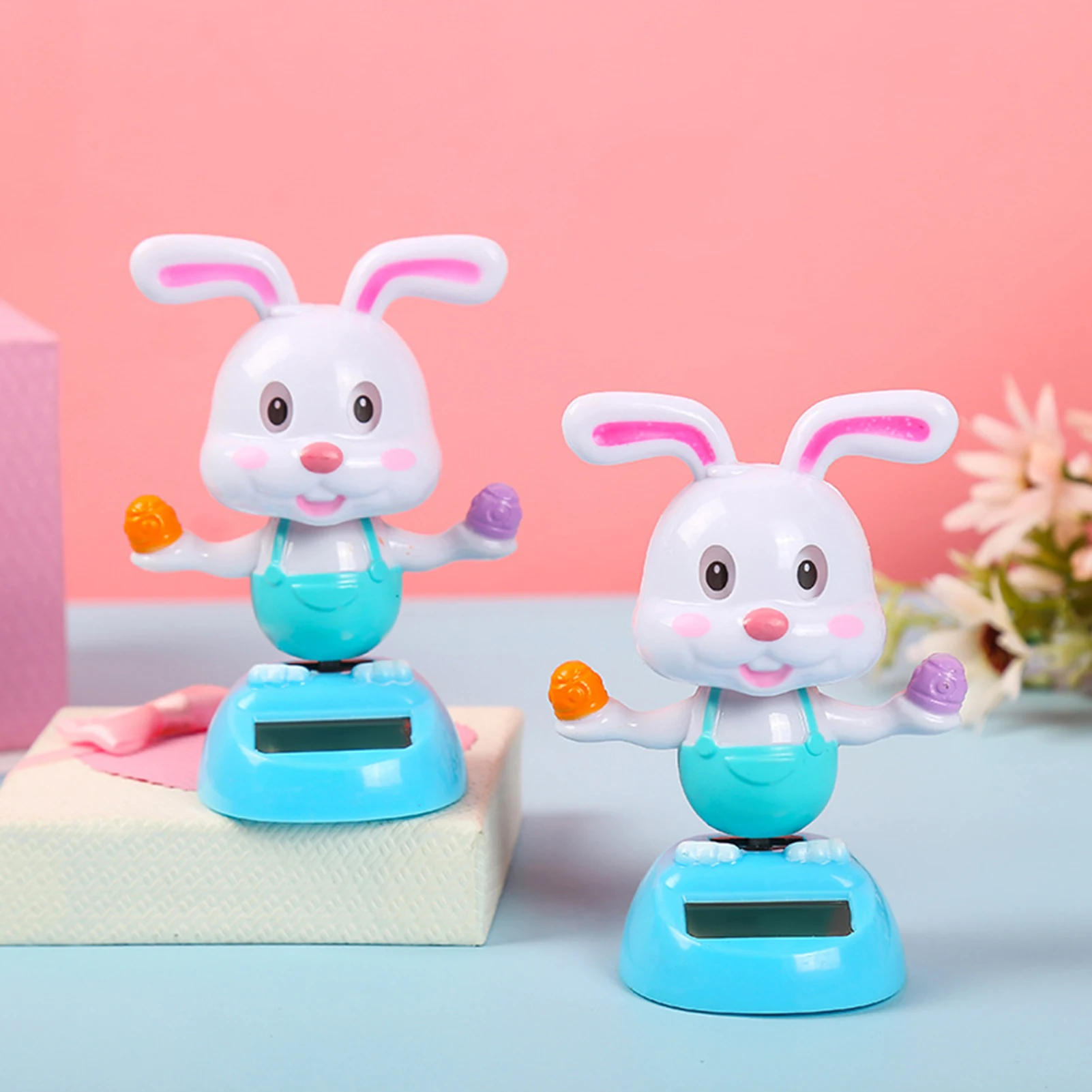 

Solar Dancing Figures Car Toy Cute Rabbit Solar Powered Dancing Toys Shaking Head Car Dashboard Car-styling Decoration