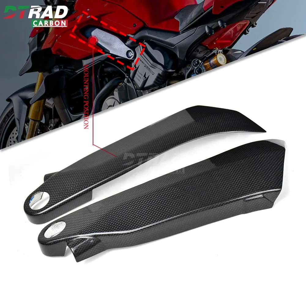Боковая крышка топливного бака из углеродного волокна для DUCATI Panigale V4 S V4R 2018-2023 V4S