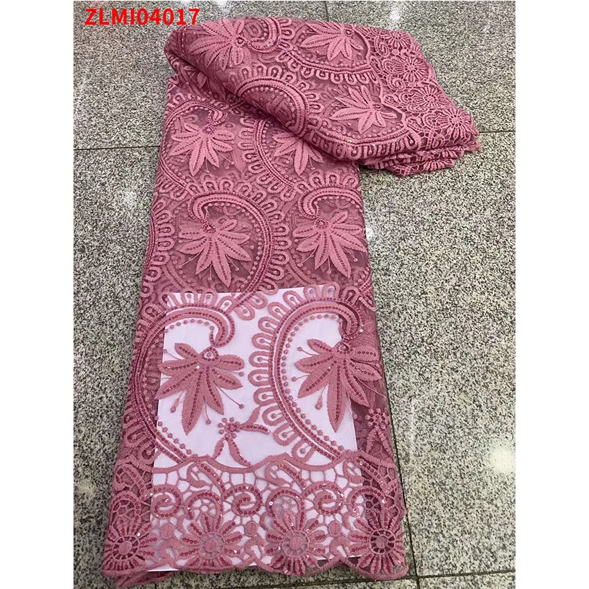 Высококачественная африканская модная вышивка Цветочная свадебная ткань