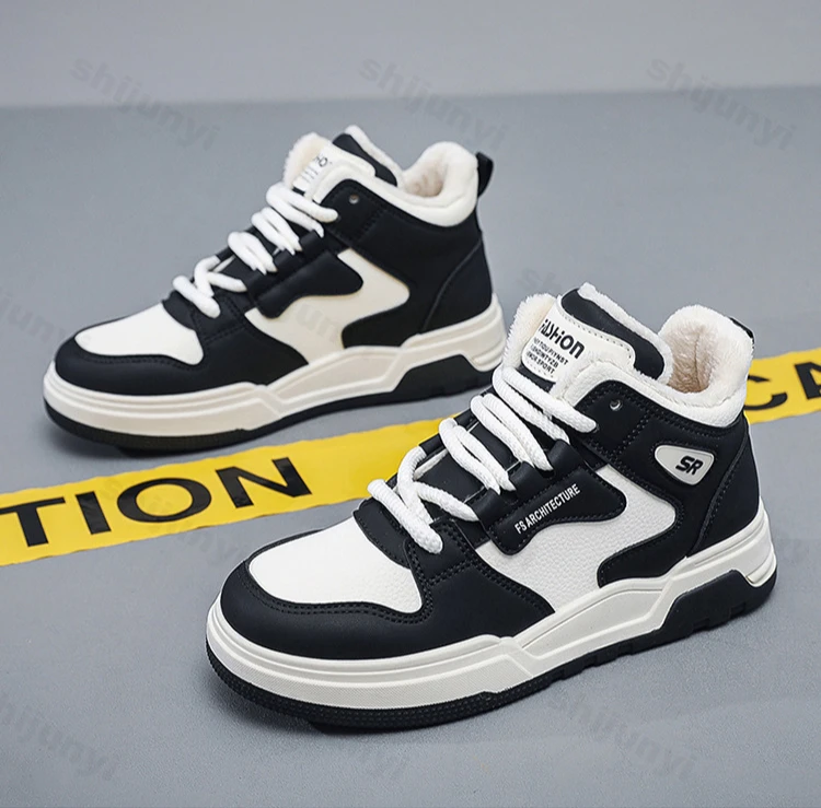 Зимние мужские ботинки нескользящие зимние кроссовки хлопковая обувь на