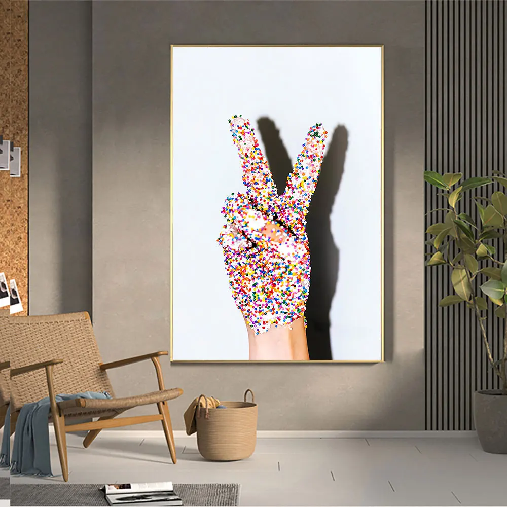 

Peace, Love, and Sprinkles Poster Art Print Fashion Pink Wall Canvas Painting Exquisite Woman Pictures Home Poster Fashion Mural