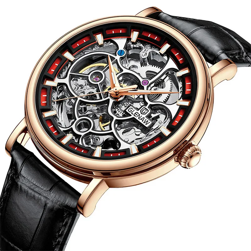 

2022 New Style Hollow Engraving Men's Watch Automatic Mechanical Men's Watch Fashion Brand Clock Luxury Reloj Hombre