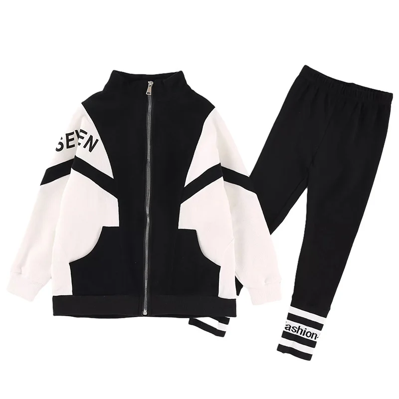 Элегантный Теплый костюм для девочек на весну осень и зиму свитер брюки 2