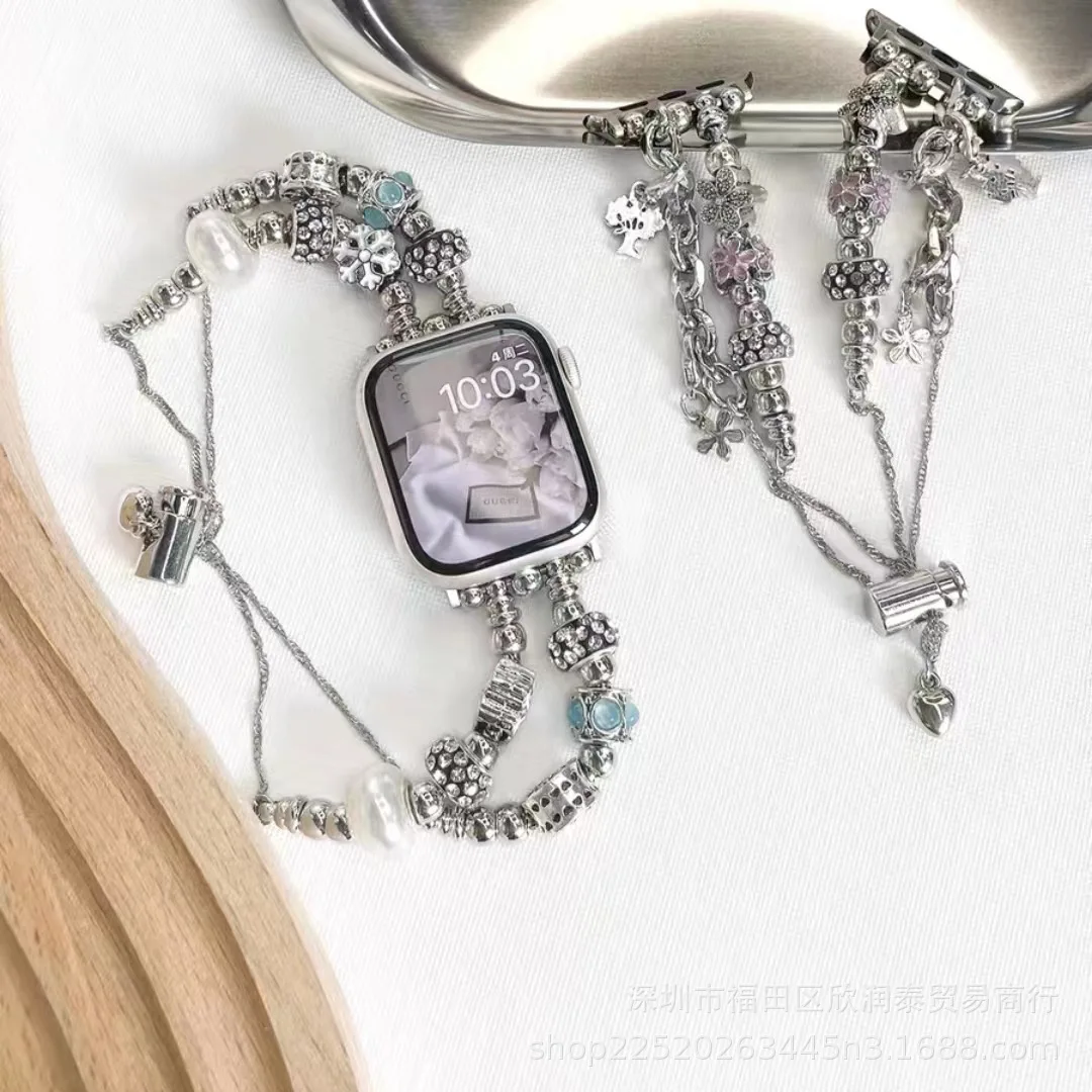 Pandora Strap for Apple Watch 8 Ultra 49mm 7 6 SE 5 4 Band 40MM 44mm 41MM 45MM Women Metal Watchband iwatch Accessories Bracelet
