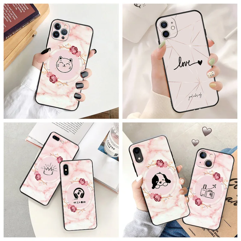 Мягкий чехол для iphone 14 15 Pro Max 7 8 6 6S Plus SE 13 12 11 XS X XR