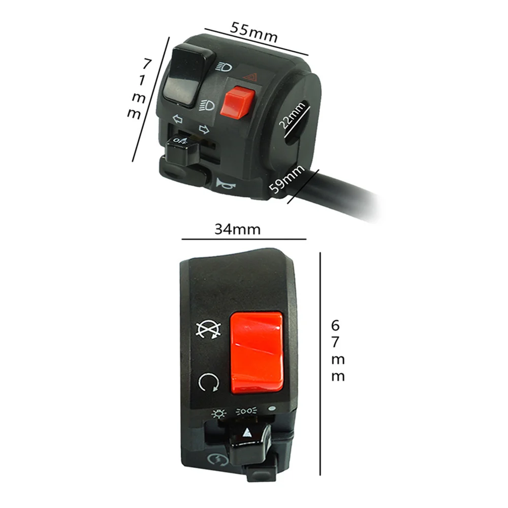 7/8&quot 22mm Motorcycle Switch Horn Button Turn Signal Light Electric Fog Start Handlebar Controller |