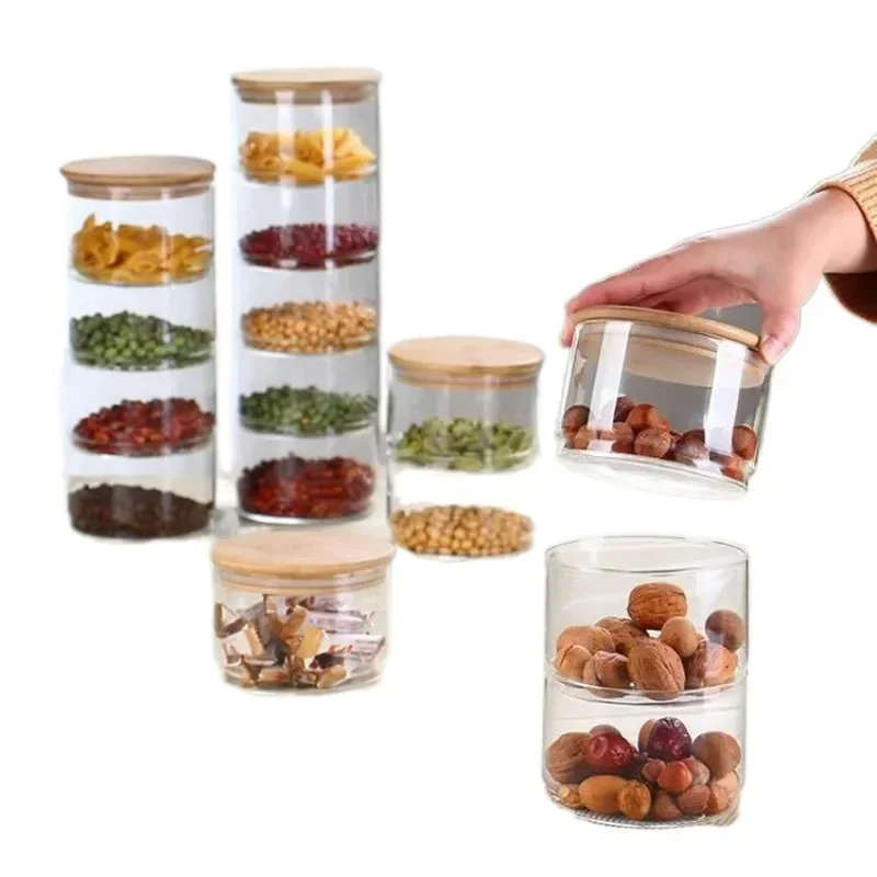 

Container Sealed Salad Vegetable Box Jar Fruit Storage Creative Bowl Coffee Food Bean Stackable Combination Kitchen