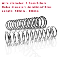 123510 pcs 304 stainless steel compression spring wd 0 5mm0 6mmod 4mm5mm10mmlength 120mm 305mm release pressure spring