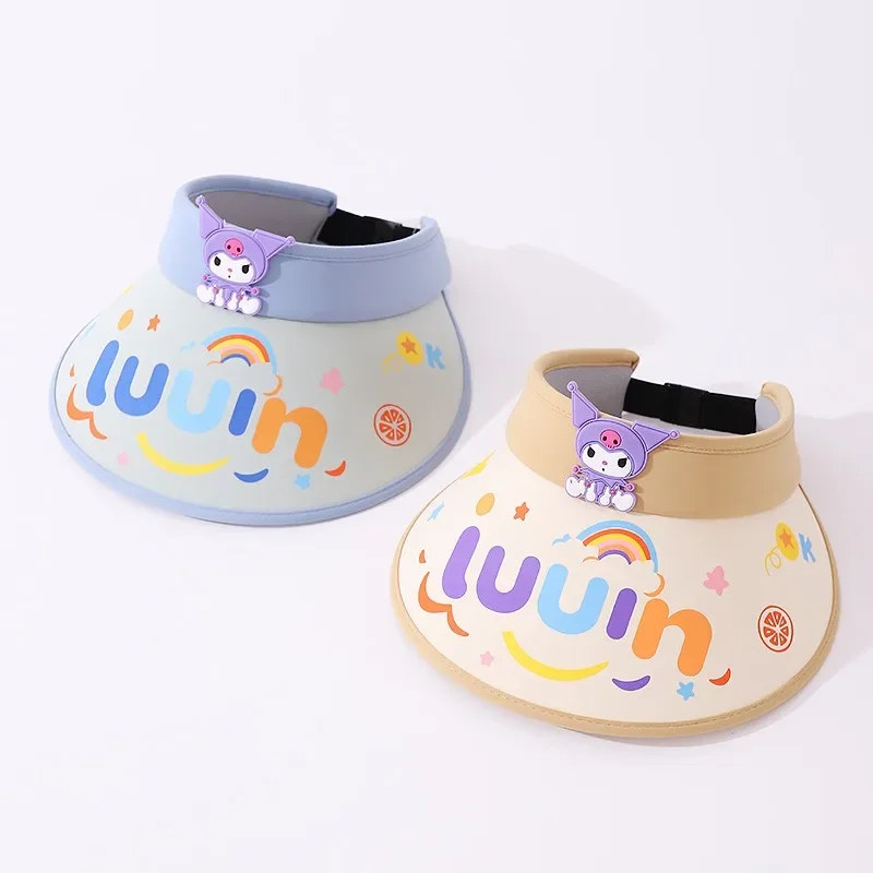 Детская кавайная Солнцезащитная шляпа Sanrio Kuromi с защитой от ультрафиолета летняя