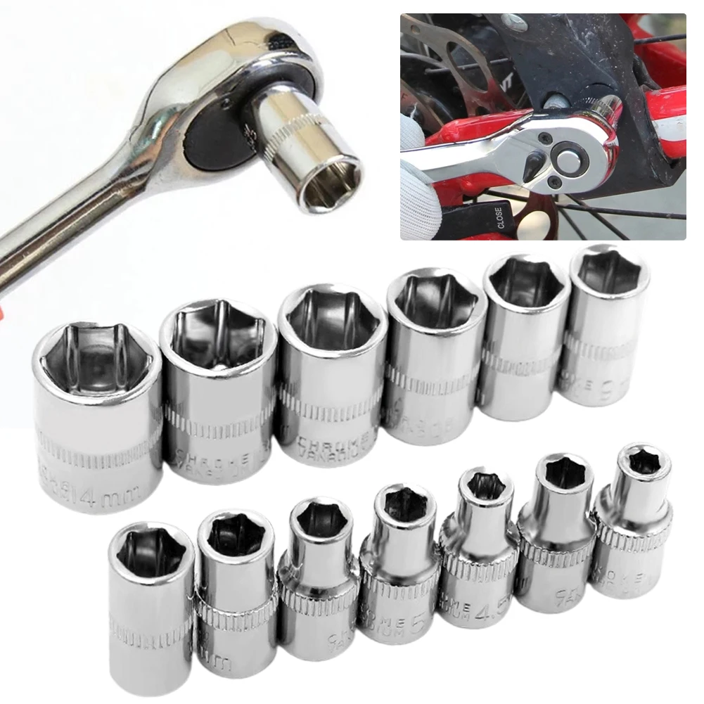 

4-14mm 1/4in Head Hex Keys Socket Wrench Metric Hexagons Set Of Wrenches Allen Key Ratchet Wrench Double End