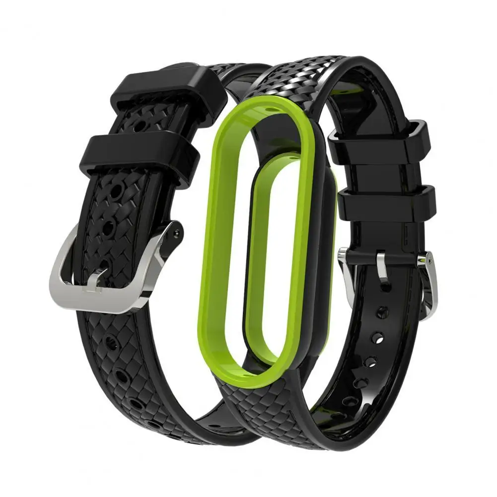 

Watch Band Carbon Texture Soft Silicone Anti-sweat Replacement Wrist Strap for Xiaomi Mi Band 5/6