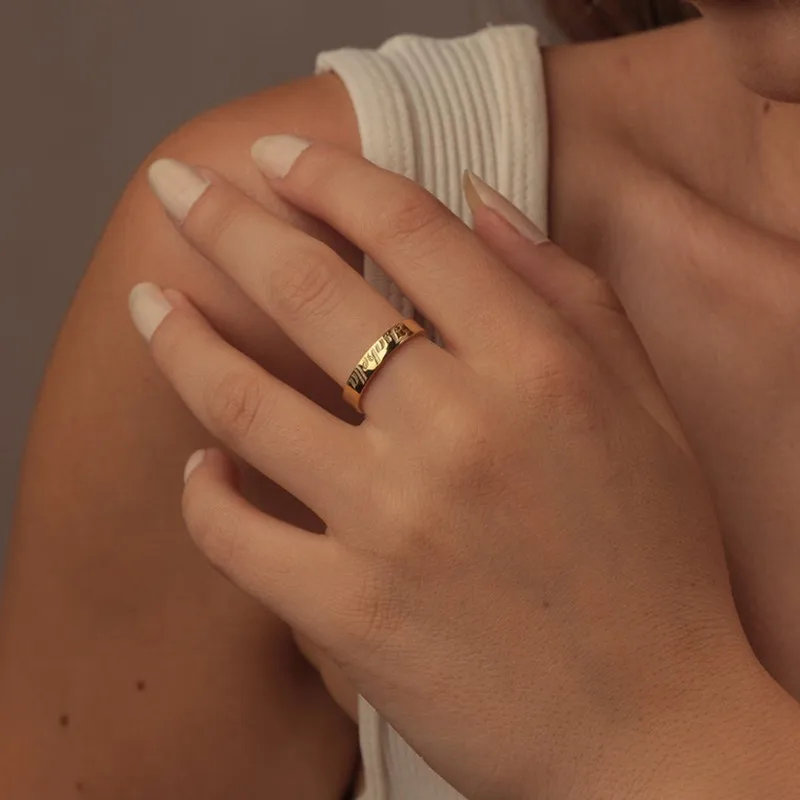 Custom Name Ring for Women Personalized Stainless Steel Customized Engrave Letter Rings Jewelry For Girlfriend Birthday Gifts