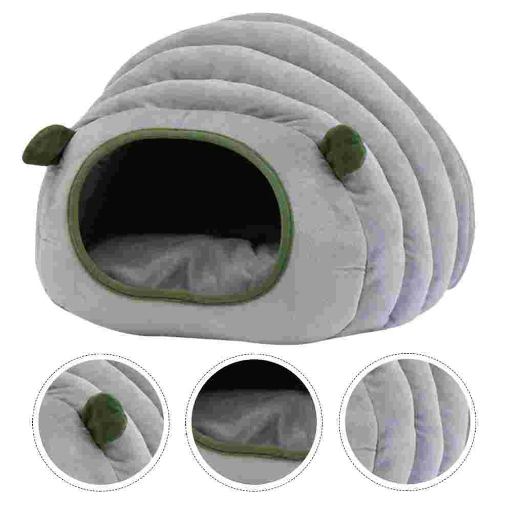 

Cat Bed Pet House Sleeping Cave Warm Winter Tent Hamster Plush Puppy Cozy Kitten Dog Lounger Hut Beds Cuddle Covered Pad