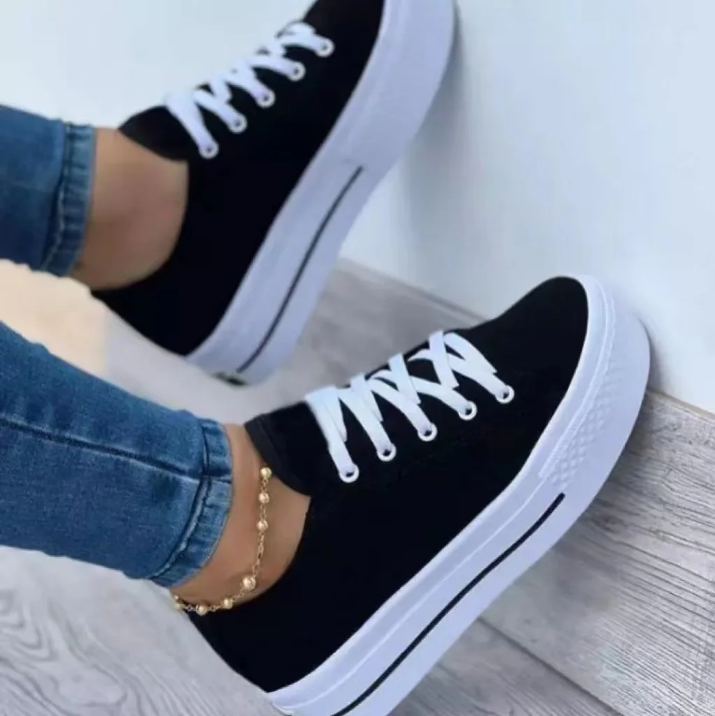 

Sneakers Women Shoes 2022 Pattern Canvas Shoe Casual Women Sport Shoes Flat Lace-Up Adult Zapatillas Mujer Chaussure Femme