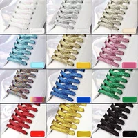 1pair fashion colorful flat shoelaces for athletic running sneakers shoes boot strings glitter shoe laces