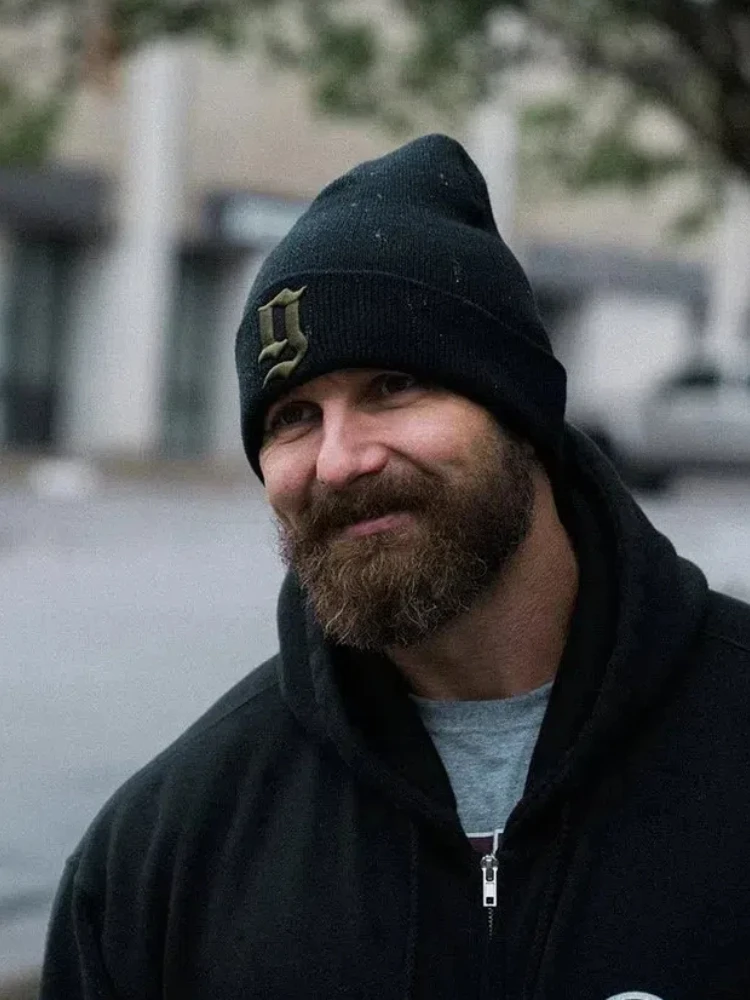 GBRS Outdoor Adventure Теплая черная вязаная шапка Шапка-бини с закатанными полями g