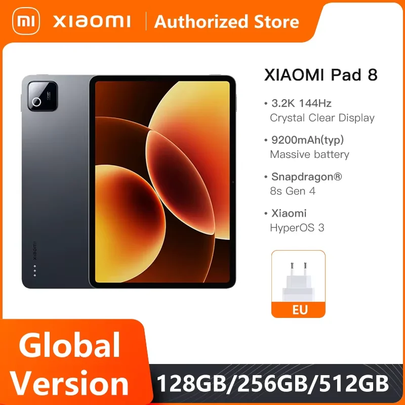 Фото Xiaomi Pad 8 11.2-дюймовый, глобальная версия, Snapdragon ®   Чип 8-го поколения, аккумулятор 9200 мАч, Xiaomi HyperOS 3, дисплей с разрешением 3.2K №1