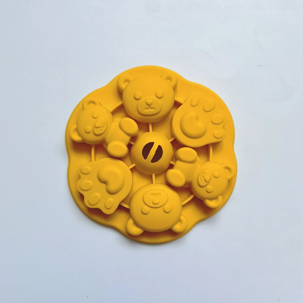 

Little Bear Silicone Molds for Baking Cake Decorating Tool With Lid Ice Cream Jelly Mold Baby Food Supplement Steamed Milk Mold
