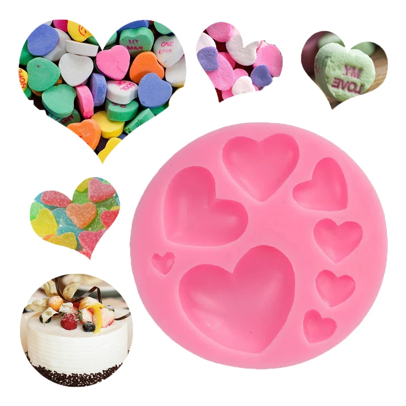 

Love Heart Shape Cake Silicone Mold DIY Chocolate Soap Clay Cookies Mould Fondant Cake Decoration Epoxy Baking Utensils