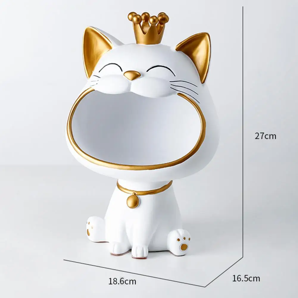 

Good Storage Box Resin Decorative Storage Box Multi-purpose Cat Sculpture Sundries Box Decor Long Service Life