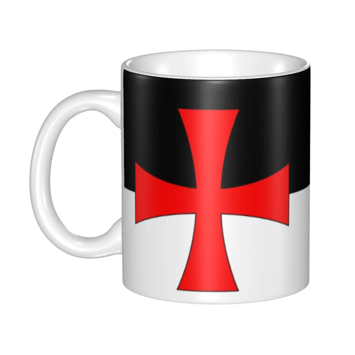 

Personalized Knights Templar Flag Mugs DIY Medieval Warrior Cross Ceramic Milk Tea Coffee Cups