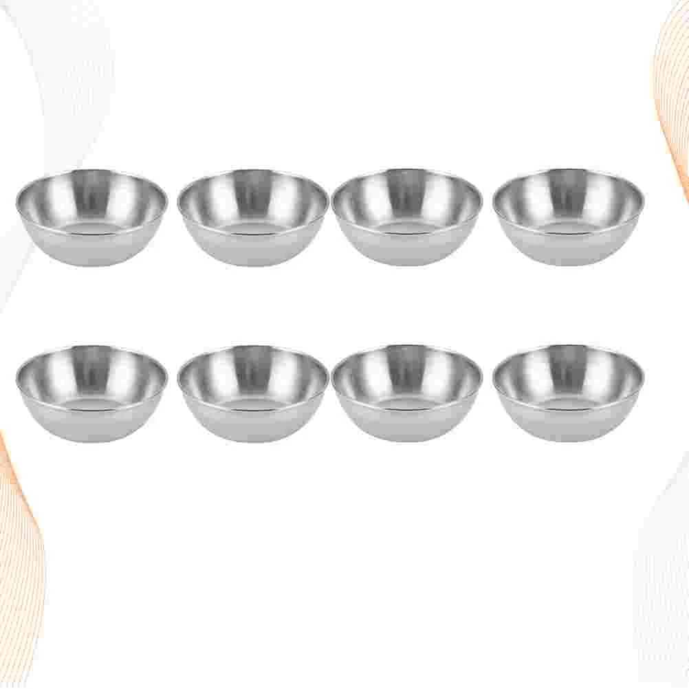

8PCS Stainless Steel Sauce Dishes Round Sushi Dipping Bowls, Sushi Dipping Sauce Dishes Seasoning Dish Saucer Bowl Appetizer