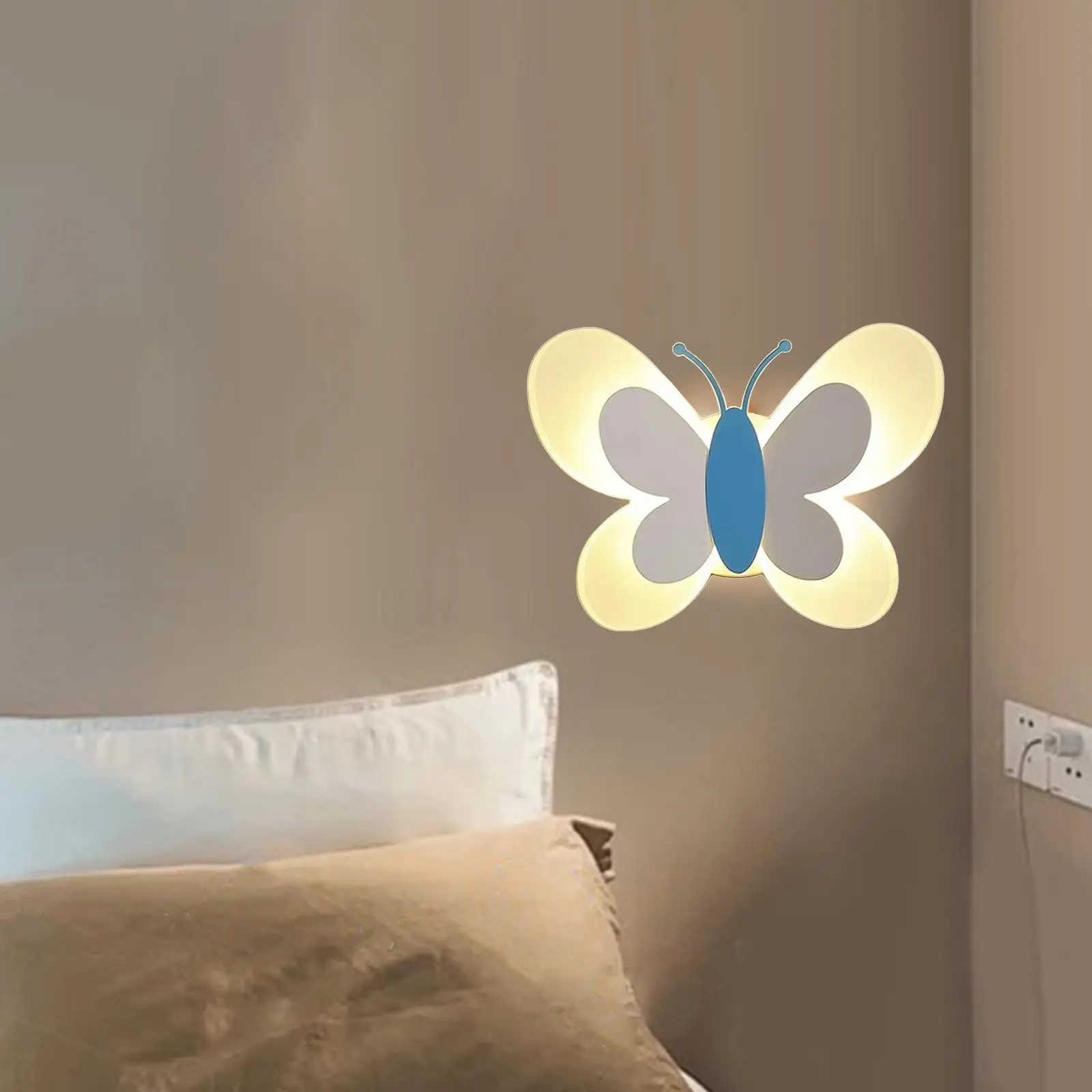 

LED Butterfly Wall Sconce Lamp Minimalist Warm Light Loft Decoration Bedroom