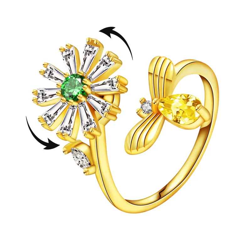 

2023 Fashion Europe and America Hot Selling S925 Sterling Silver Fashion Irregular Texture Retro Cool Wind Little Bee Open Ring