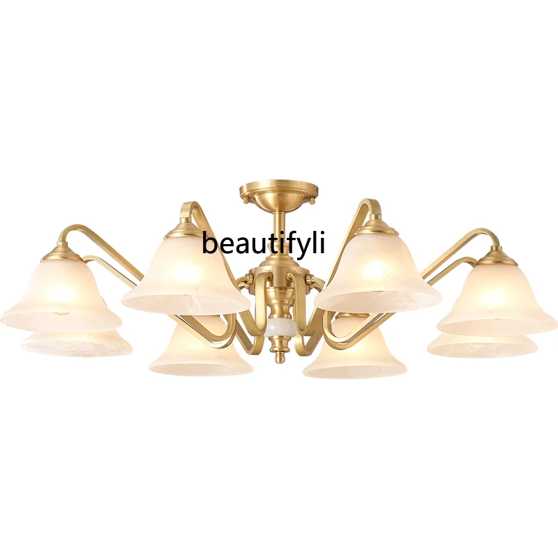 

CXH Light Luxury Bedroom Chandelier Dining-Room Lamp European Style Hall Master Bedroom Copper Lamps